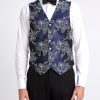 Menswear Favourbrook Waistcoats | An Navy Marisol Shantung Silk Waistcoat