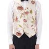 Menswear Favourbrook Waistcoats | Collis Hill Silk Floral Single Breasted 6 Button Waistcoat