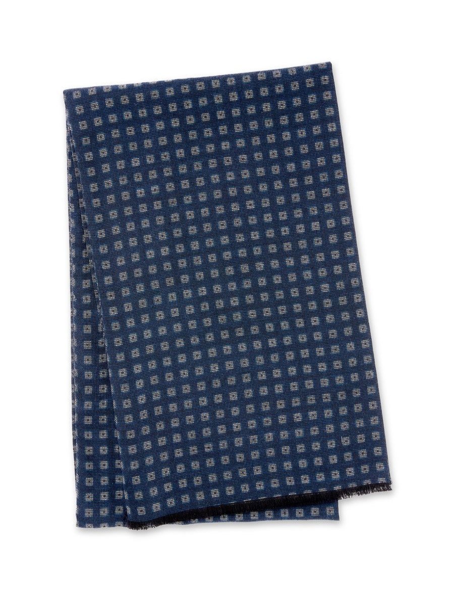 Menswear Favourbrook Scarves & Cravats | Navy Cube Wool Scarf