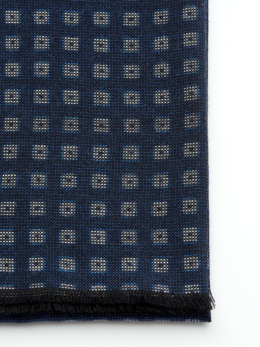 Menswear Favourbrook Scarves & Cravats | Navy Cube Wool Scarf