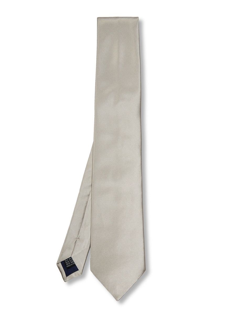 Menswear Favourbrook Ties | Silver Grey Duchesse Satin Silk Tie