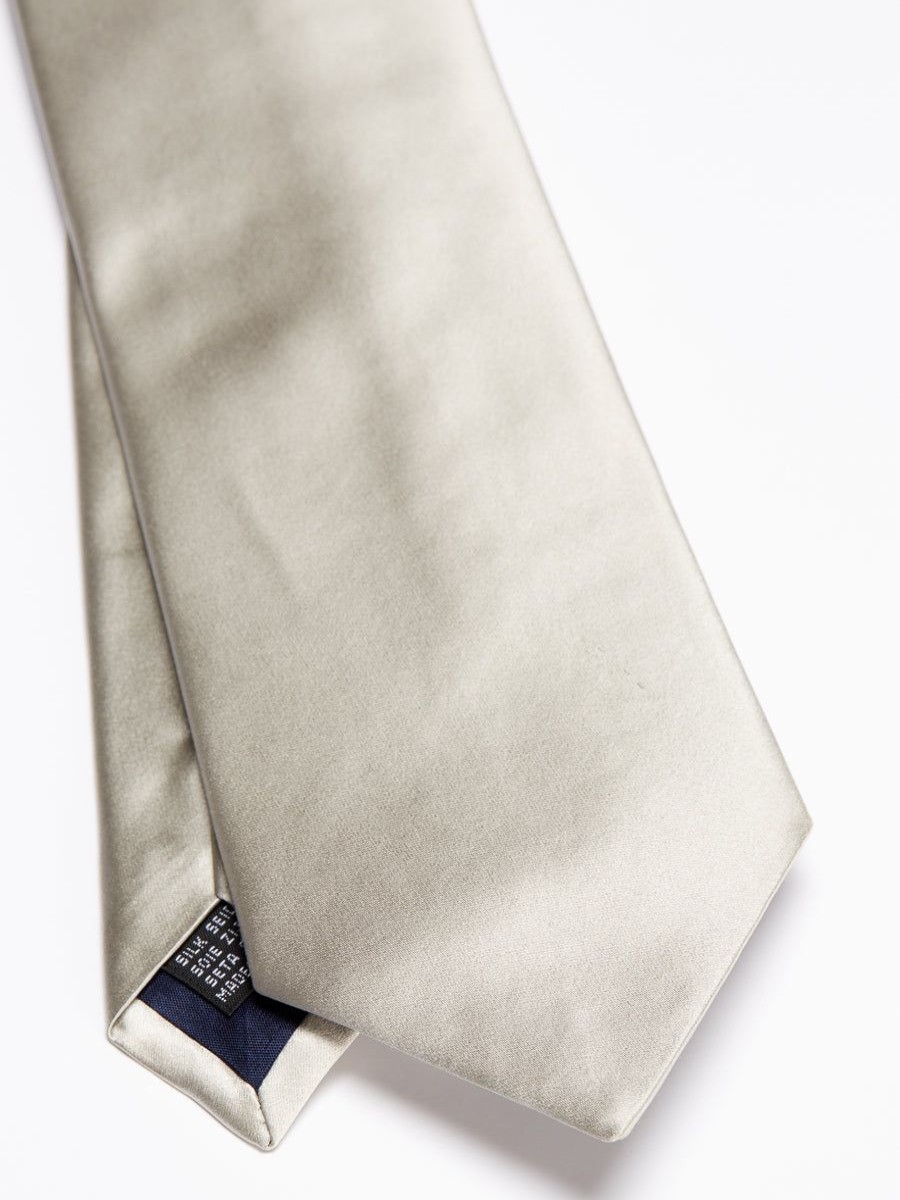 Menswear Favourbrook Ties | Silver Grey Duchesse Satin Silk Tie