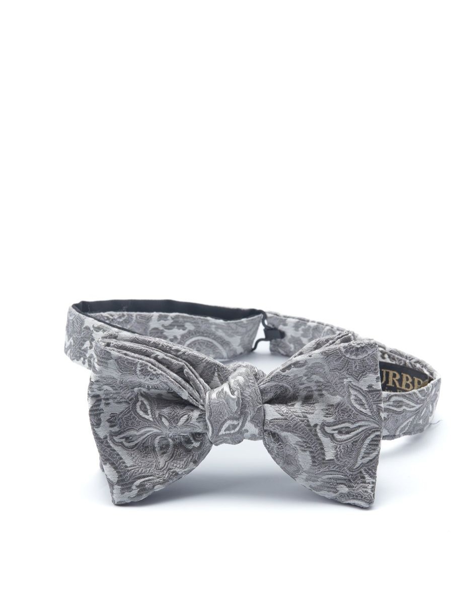 Menswear Favourbrook Bow Ties & Cummerbunds | Silver Albert Pleated Cummerbund & Bow Tie Set