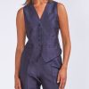 Menswear Favourbrook Waistcoats | Waistcoat Single-Breasted Ink Plain Silk Douppion