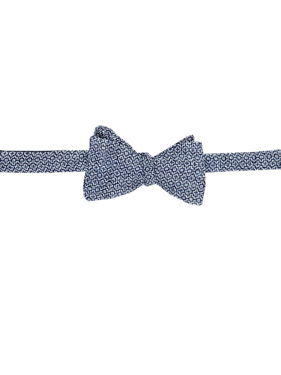 Menswear Favourbrook Bow Ties & Cummerbunds | Blue Culcross Linen Bow Tie