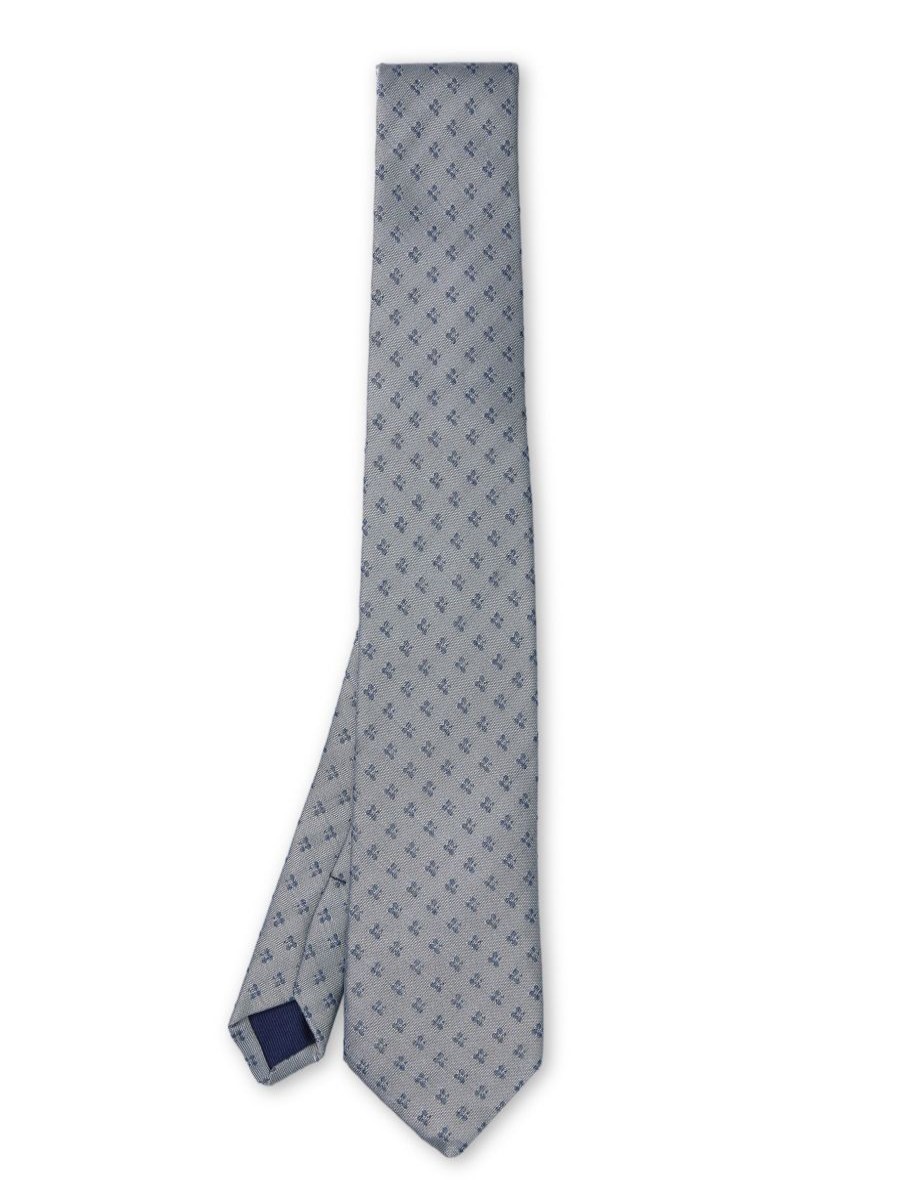 Menswear Favourbrook Ties | Silver Blue Berries Silk Tie