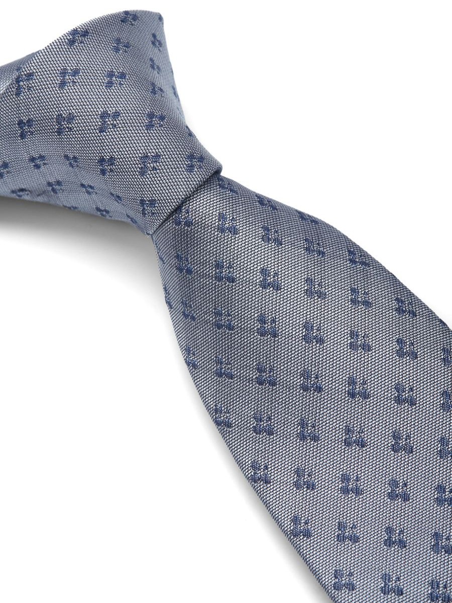 Menswear Favourbrook Ties | Silver Blue Berries Silk Tie