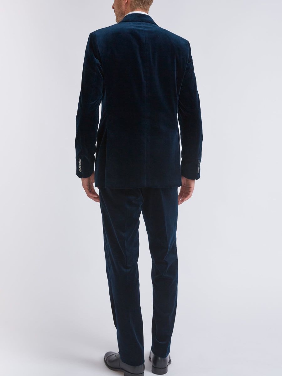 Menswear Favourbrook Suits | Sapphire Blue Velvet Newport Jacket