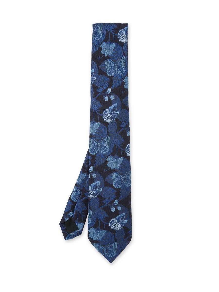 Menswear Favourbrook Ties | Navy Brimstone Silk Tie