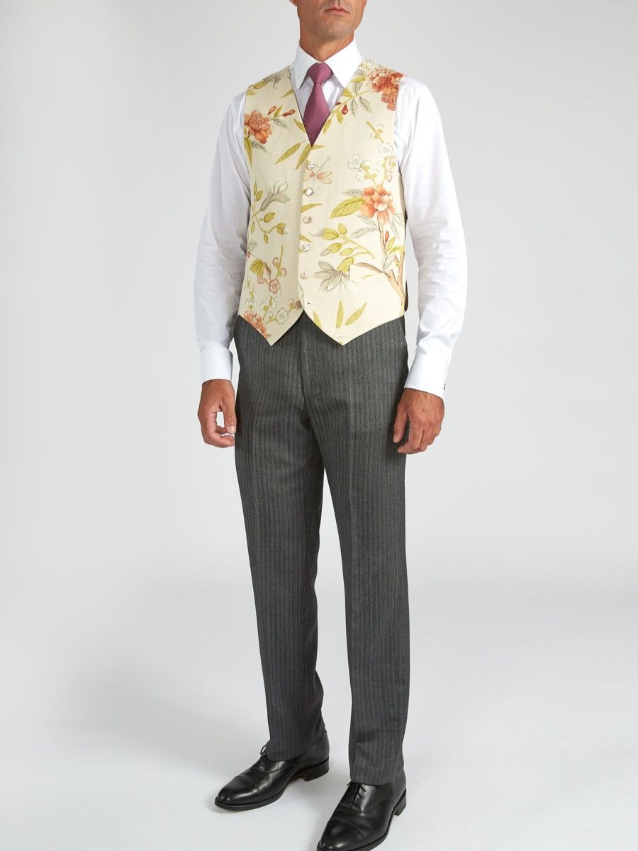 Menswear Favourbrook Waistcoats | Gp Linen Single Breasted 6 Button Waistcoat