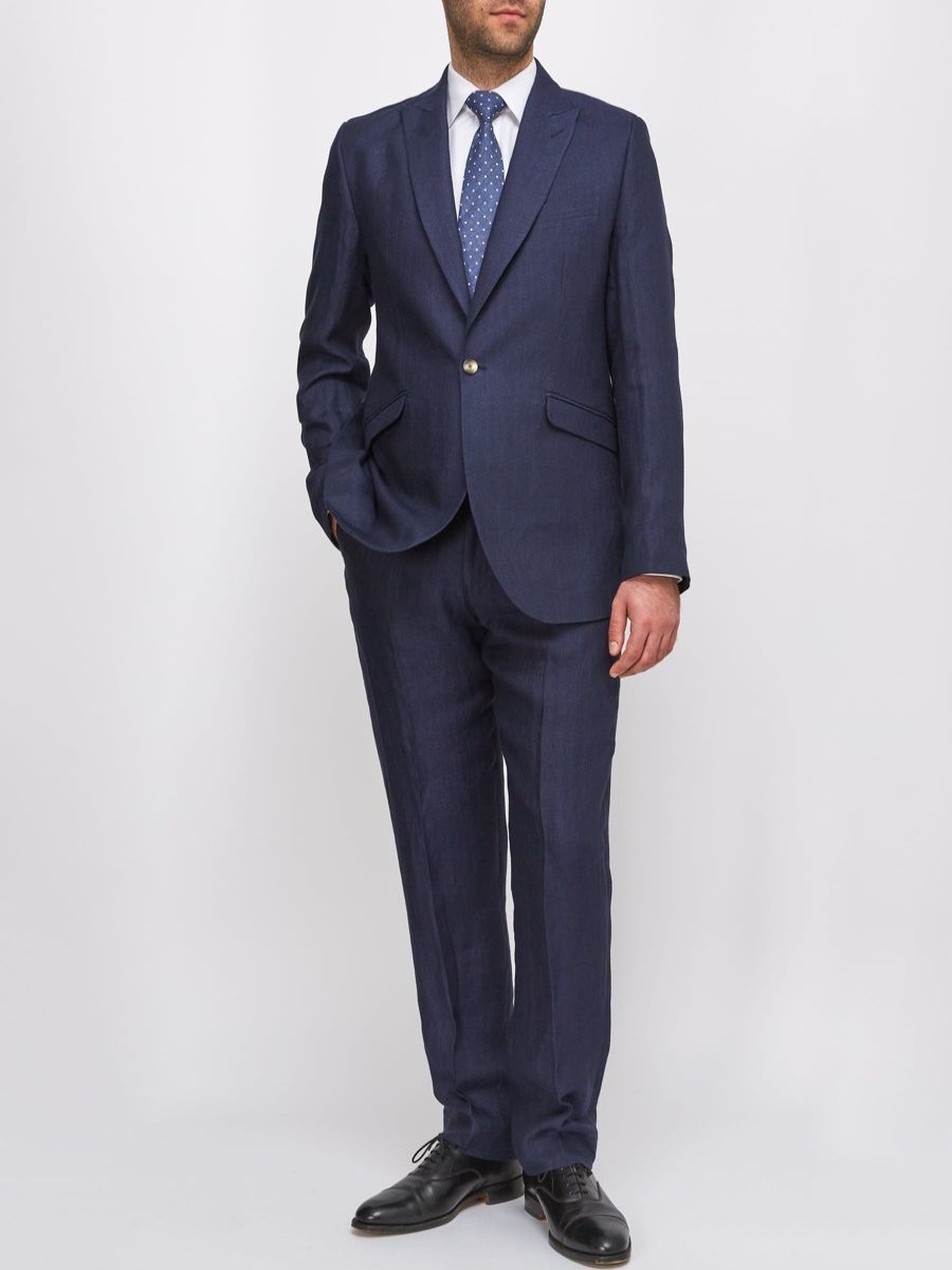 Menswear Favourbrook Suits | Navy Ethan Herringbone Ebury Jacket