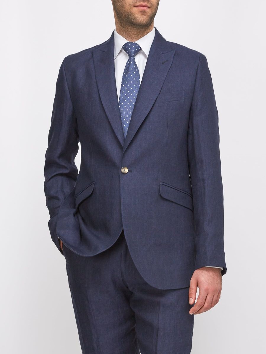 Menswear Favourbrook Suits | Navy Ethan Herringbone Ebury Jacket