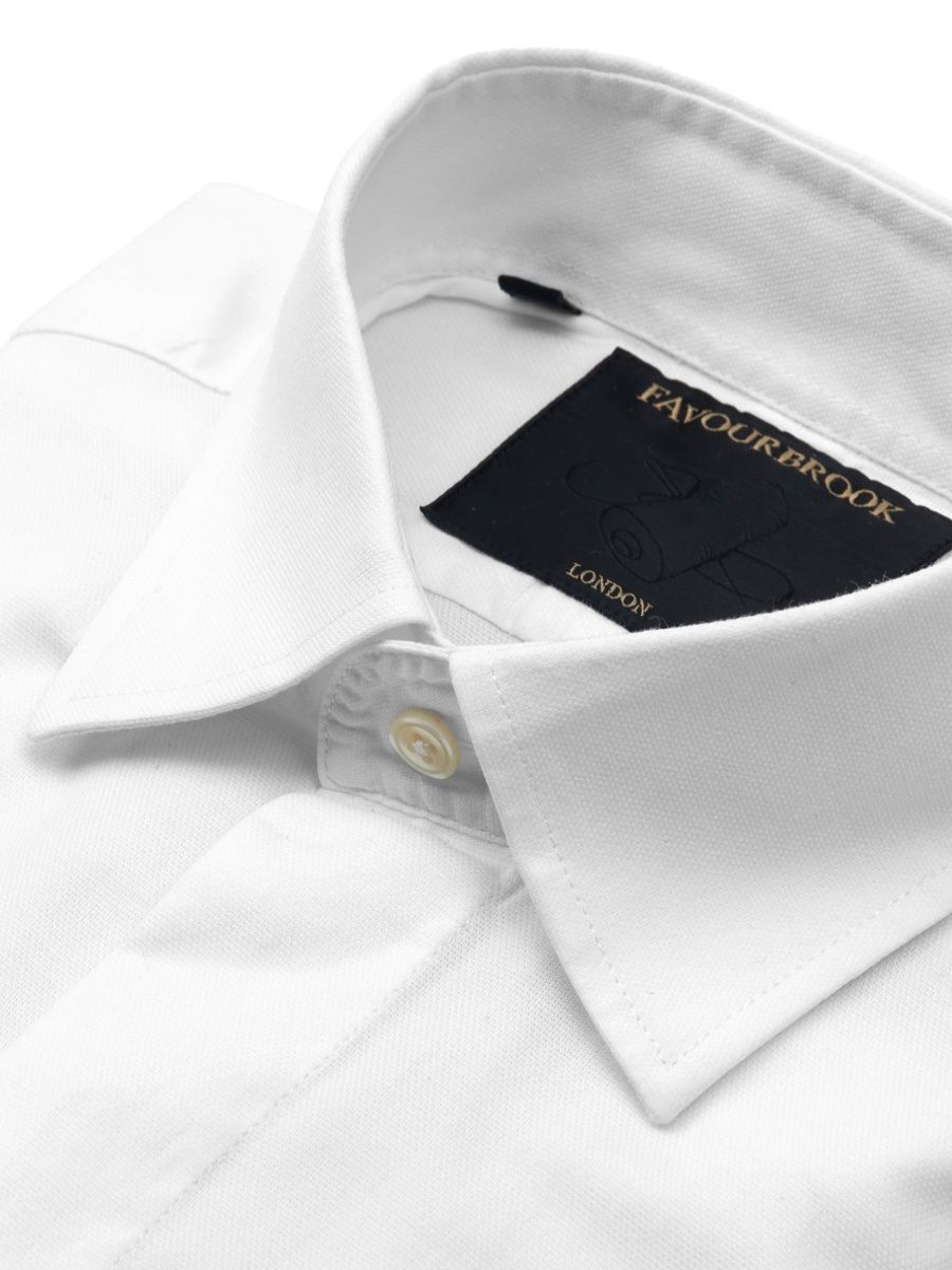 Menswear Favourbrook Shirts | White Harland Cotton Ivy Shirt