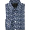 Menswear Favourbrook Shirts | Navy Fern Cotton Oratory Shirt