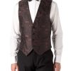 Menswear Favourbrook Waistcoats | Orange Cork Silk Single Breasted 4 Button Piped Waistcoat