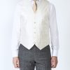 Menswear Favourbrook Waistcoats | Ivory Albert Silk Single Breasted 6 Button Waistcoat