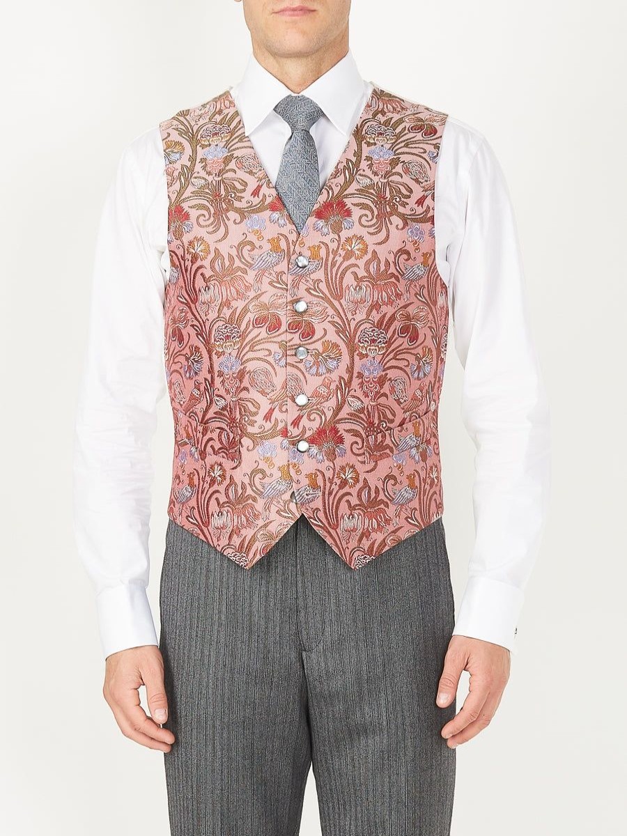 Menswear Favourbrook Waistcoats | Rose Davenport Silk Single Breasted 6 Button Waistcoat