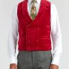 Menswear Favourbrook Waistcoats | Hunter Pink Cotton Velvet Double Breasted 8 Button Shawl Lapel Waistcoat