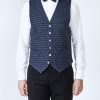 Menswear Favourbrook Waistcoats | Navy Anderson Wool Single Breasted 6 Button Waistcoat