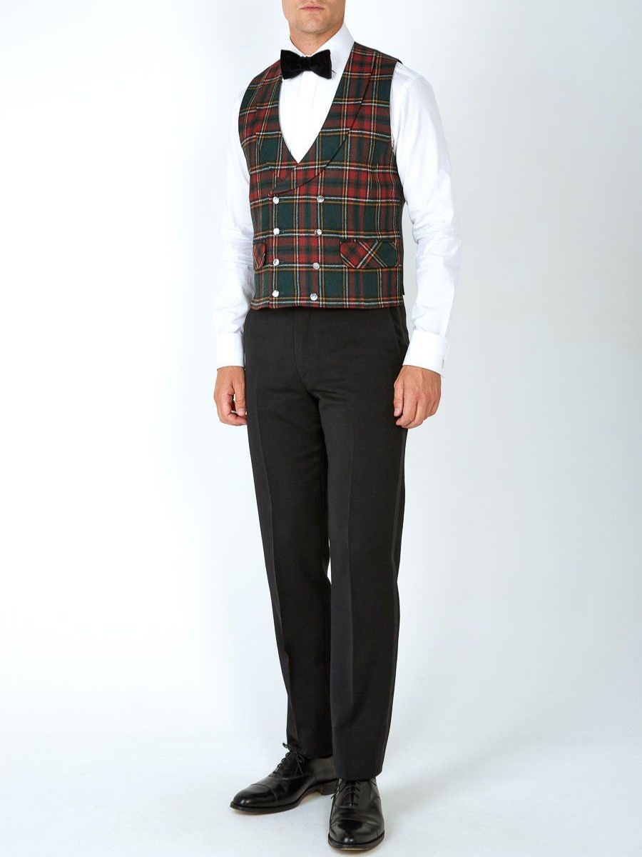 Menswear Favourbrook Waistcoats | Multi Dunrobin Wool Double Breasted 8 Button Shawl Lapel Waistcoat