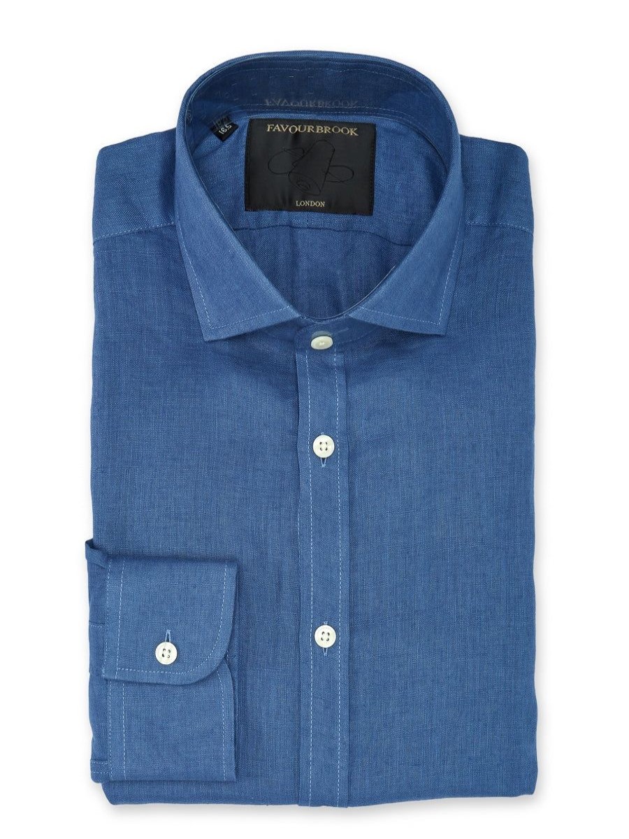 Menswear Favourbrook Shirts | Lagan Colne Linen Cutaway Collar Shirt