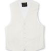 Menswear Favourbrook Waistcoats | Ivory Randwick Single Breasted 6 Button Piped Waistcoat