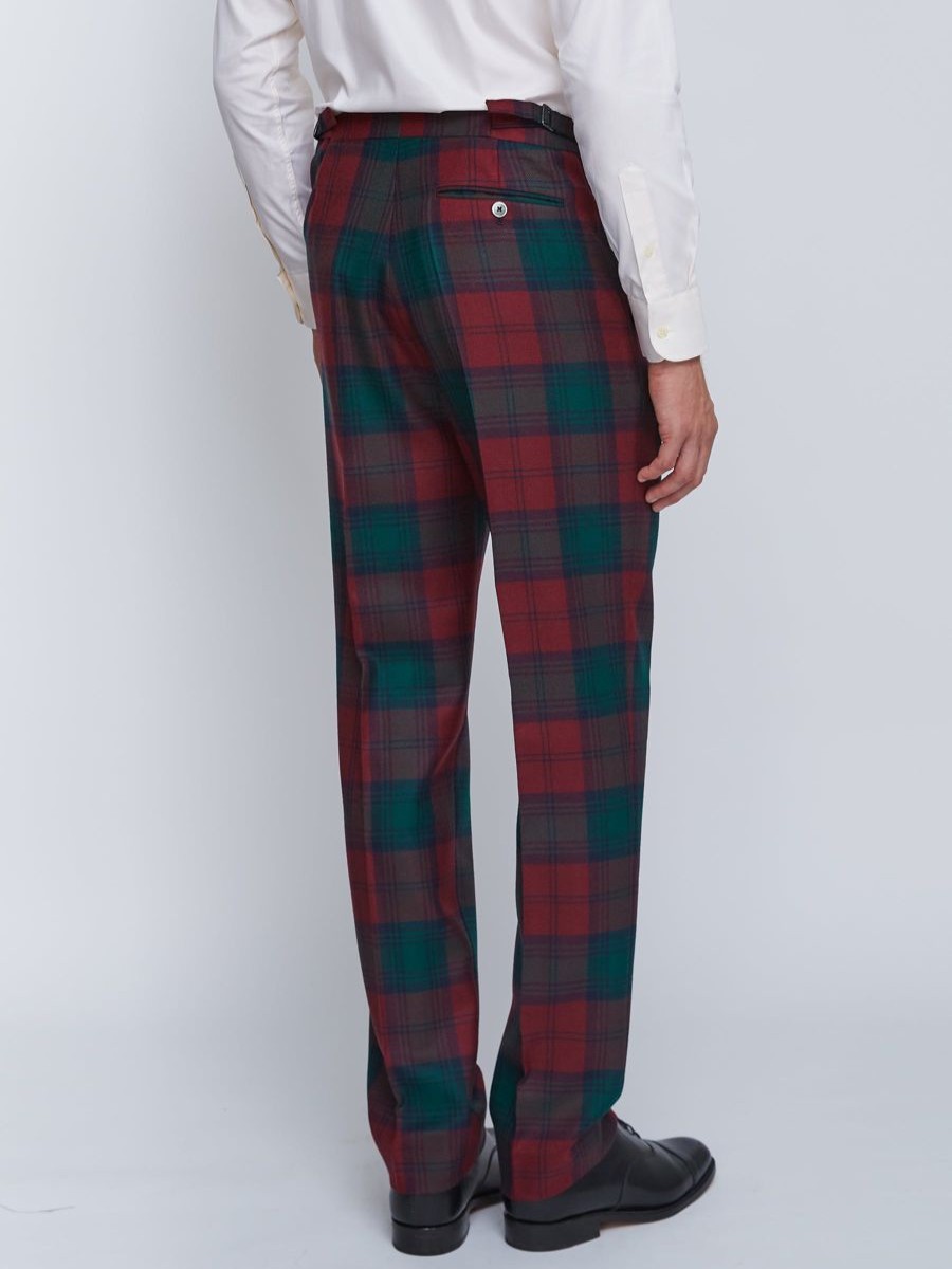 Menswear Favourbrook Trousers | Tartan Lindsey High Waisted Flat Front Trousers