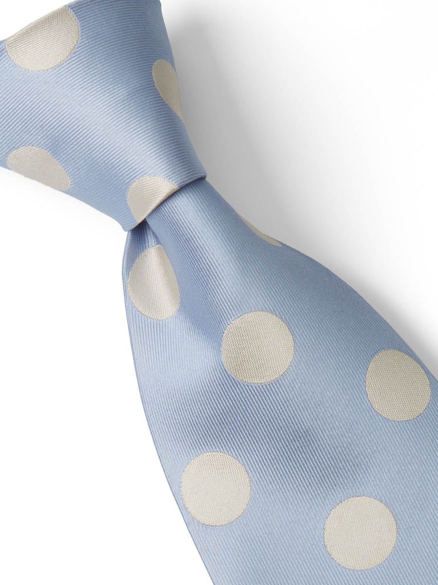 Menswear Favourbrook Ties | Cambridge Spot Sky/Cream Silk Tie