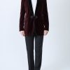 Menswear Favourbrook Smoking Jackets | Burgundy Velvet Single Breasted Grosvenor Smoking Jacket