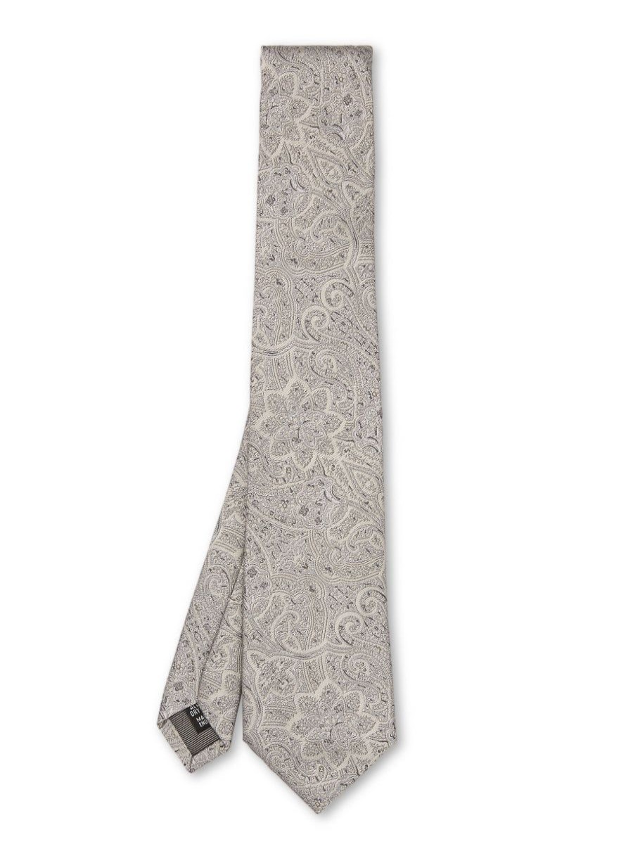 Menswear Favourbrook Ties | Silver Indiana Silk Tie