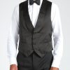 Menswear Favourbrook Waistcoats | Black Duchesse Satin Silk Single Breasted 4 Button Shawl Lapel Waistcoat