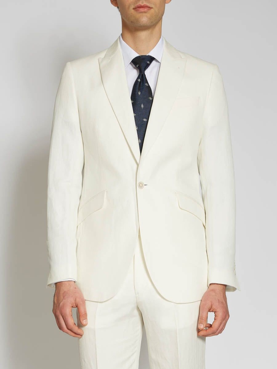 Menswear Favourbrook Suits | Ivory Bray Herringbone Ebury Jacket