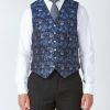 Menswear Favourbrook Waistcoats | Navy Brimstone Silk Single Breasted 6 Button Waistcoat