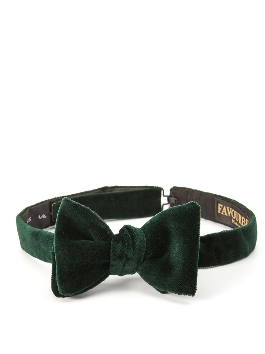 Menswear Favourbrook Bow Ties & Cummerbunds | Racing Green Velvet Bow Tie