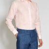 Menswear Favourbrook Shirts | Pink Colne Linen Helford Shirt