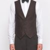 Menswear Favourbrook Waistcoats | Burgundy Vincent Wool Single Breasted 4 Button Piped Waistcoat