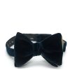 Menswear Favourbrook Bow Ties & Cummerbunds | Sapphire Blue Velvet / Gold Bees Large Party Bow Tie With Contrast