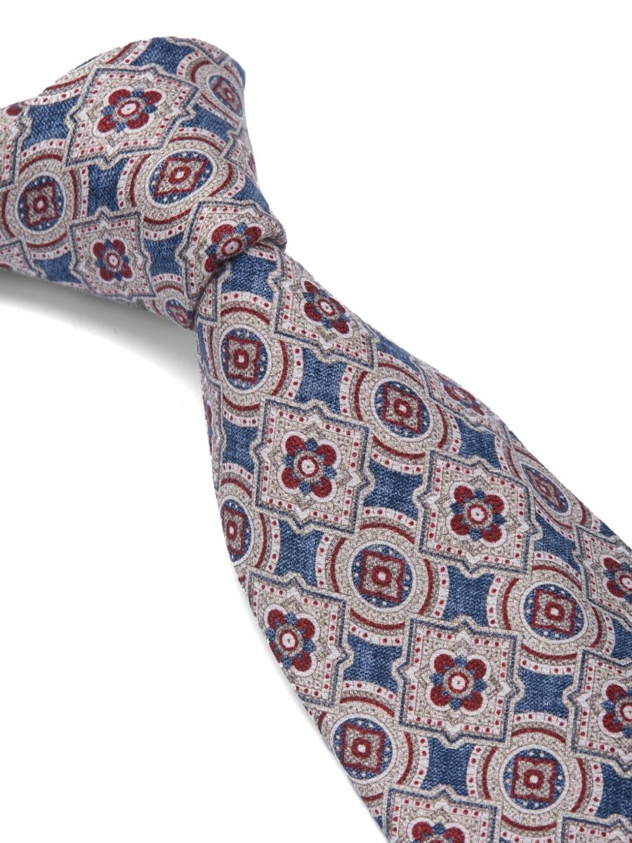 Menswear Favourbrook Ties | Blue/Burgundy Garston Silk Tie