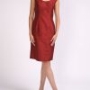 Womenswear Favourbrook Dresses | Josephine Dress Rust Silk Douppion