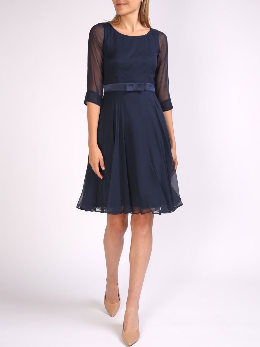 Womenswear Favourbrook Dresses | Serena Circle Dress Midnight Silk Georgette