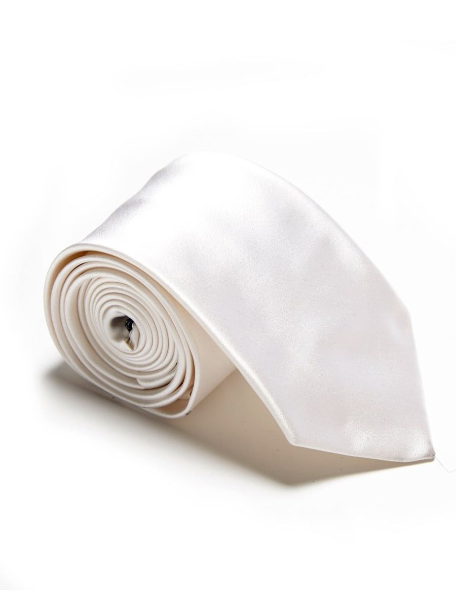 Menswear Favourbrook Ties | Ivory Duchesse Satin Silk Tie