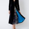 Womenswear Favourbrook Jackets & Coats | Long Swing Coat Black Plain Cotton Velvet