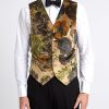 Menswear Favourbrook Waistcoats | Jeffrey Rose Tree Garden Cotton Single Breasted 6 Button Waistcoat