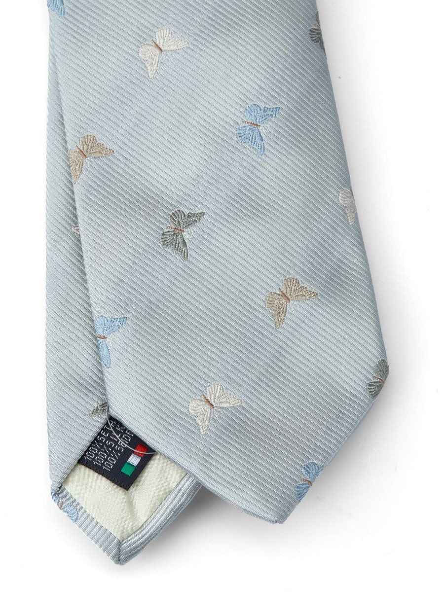 Menswear Favourbrook Ties | Grey Butterfly Silk Tie