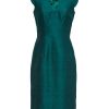 Womenswear Favourbrook Dresses | Florence Dress Evergreen Plain Silk Douppion