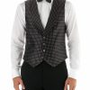 Menswear Favourbrook Waistcoats | Black Pickwick Silk Single Breasted 4 Button Shawl Lapel Waistcoat