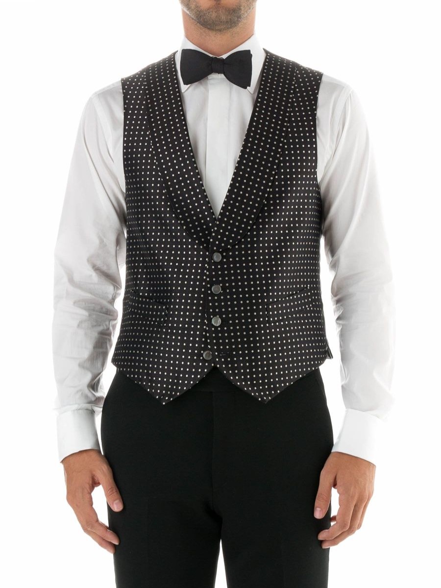 Menswear Favourbrook Waistcoats | Black Pickwick Silk Single Breasted 4 Button Shawl Lapel Waistcoat