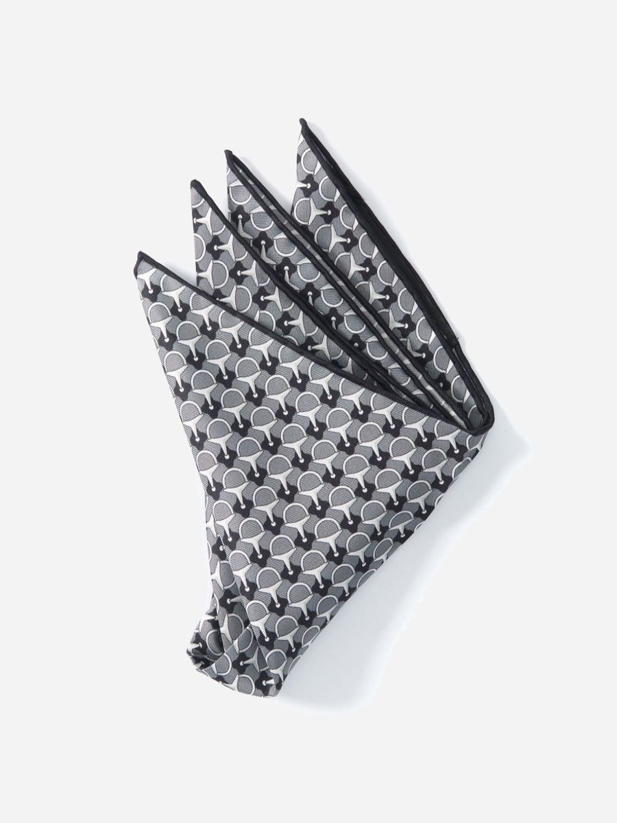 Menswear Favourbrook Pocket Squares | Grey Stirrup Handkerchief