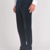 Menswear Favourbrook Trousers | Navy Velvet Cotton Flat Front Dress Trousers