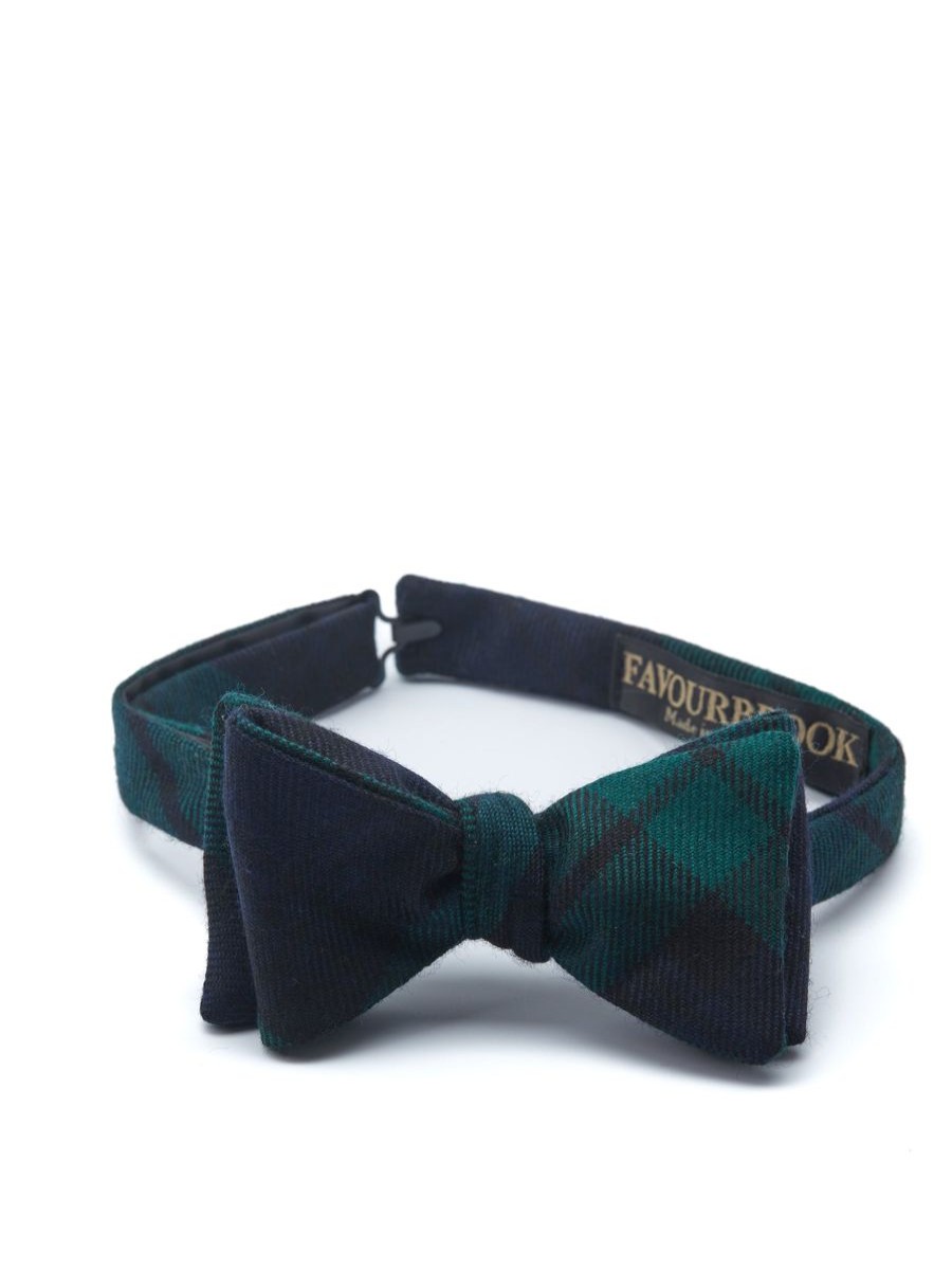 Menswear Favourbrook Bow Ties & Cummerbunds | Blackwatch Tartan Wool Bow Tie